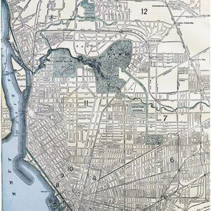 1895 Buffalo NY City Map Showing Pan Am Expo Grounds Victorian New York DWYY10A